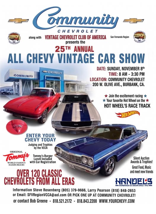 Flyer for 25th Annual All Chevy Vintage Car Show