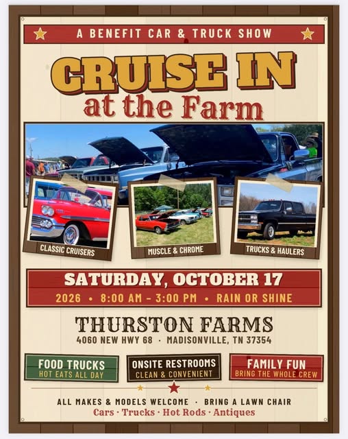 Flyer for Cruise In at the Farm