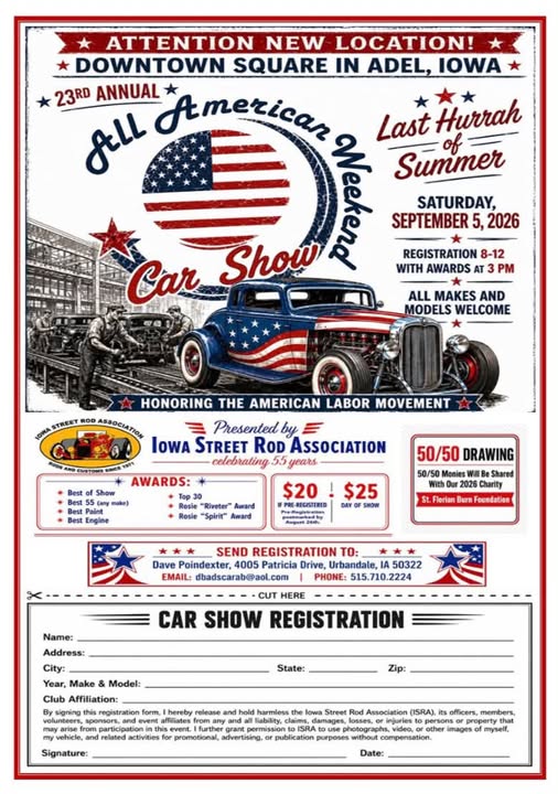 23rd Annual All American Weekend Car Show - Last Hurrah of Summer flyer