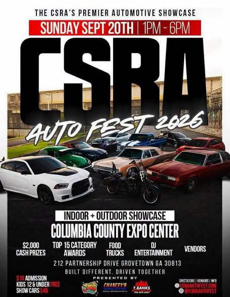 CSRA Auto Fest 2026 flyer