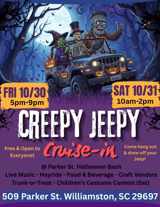 Flyer for Creepy Jeepy Cruise-In