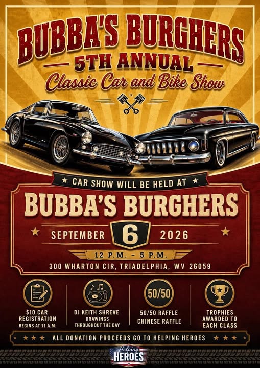 Bubba's Burgers 5th Annual Classic Car and Bike Show flyer