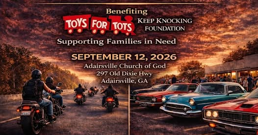 Toys for Tots Benefiting Keep Knocking Foundation flyer
