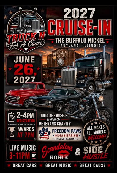 Flyer for 2027 Truck N Cruise-In For A Cause