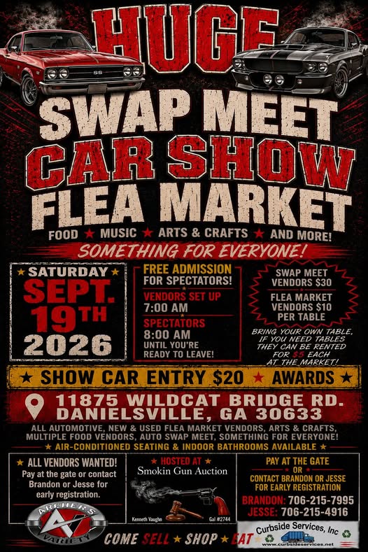 Huge Swap Meet Car Show Flea Market flyer