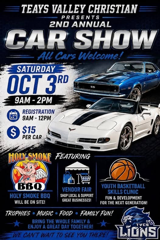 Teays Valley Christian 2nd Annual Car Show flyer