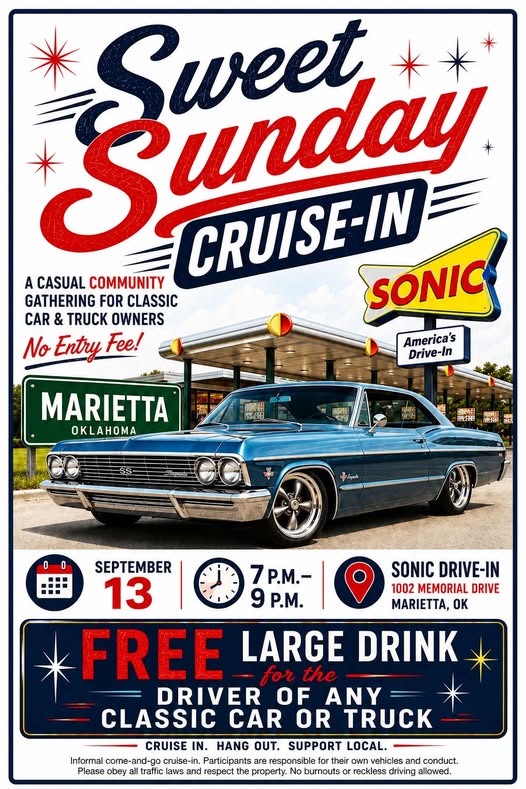 Sweet Sunday Cruise-In flyer