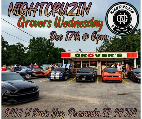 Flyer for Nightcruzin Grovers Wednesday