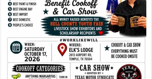 Flyer for Benefit Cookoff & Car Show