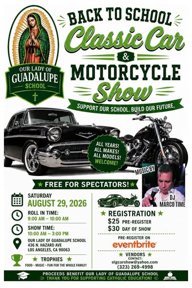 Back to School Classic Car & Motorcycle Show flyer