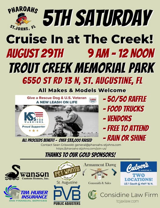 Pharoah's 5th Saturday Cruise In at The Creek flyer