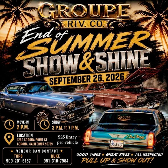 Groupe Riv. Co. End of Summer Show & Shine flyer