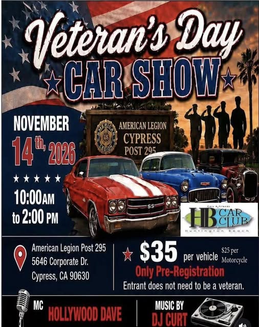 Flyer for Veteran's Day Car Show