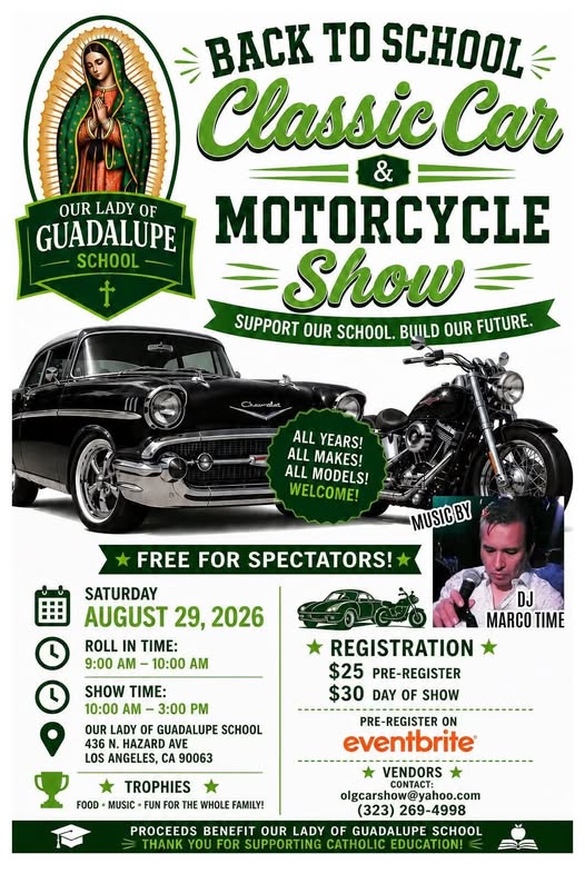 Back to School Classic Car & Motorcycle Show flyer