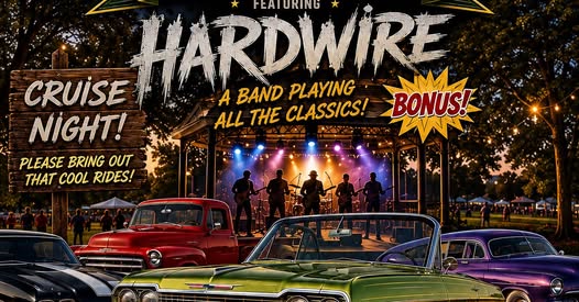 Flyer for Cruise Night featuring Hardwire
