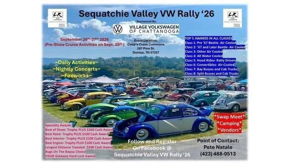 Sequatchie Valley VW Rally '26 flyer