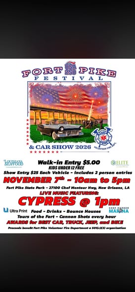 Flyer for Port Park Festival Car Show 2026