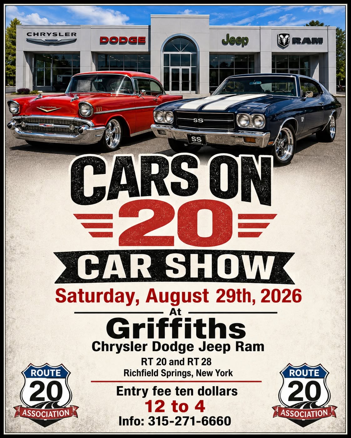 Cars On 20 Car Show flyer