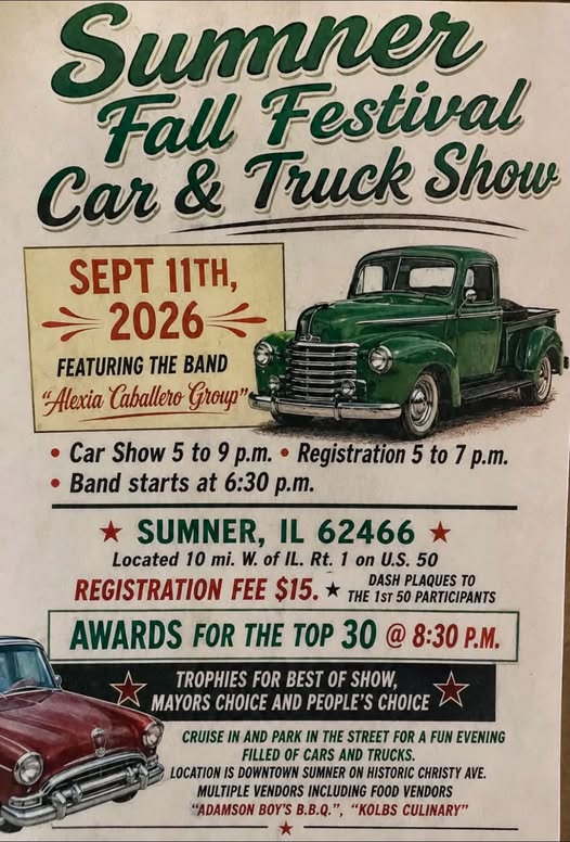 Summer Fall Festival Car & Truck Show flyer