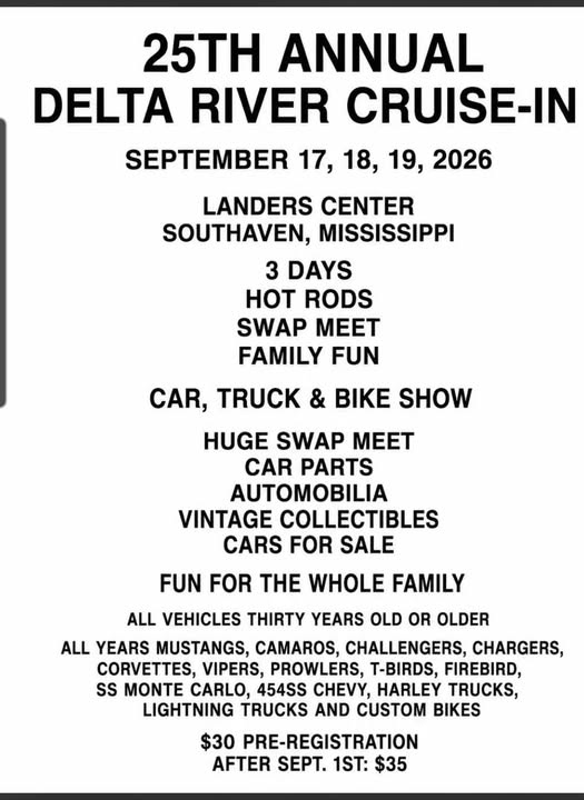 25th Annual Delta River Cruise-In flyer