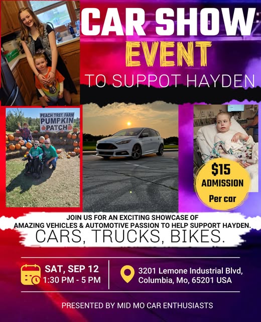 Car Show Event to Support Hayden flyer