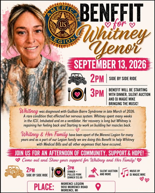 Benefit for Whitney Yenor flyer