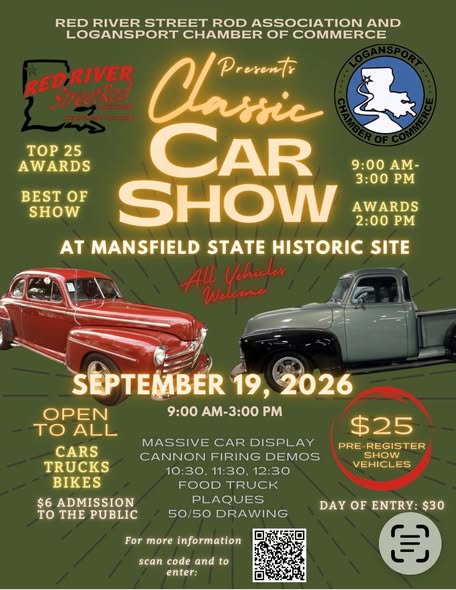 Red River Street Rod Association and Logansport Chamber of Commerce Classic Car Show flyer