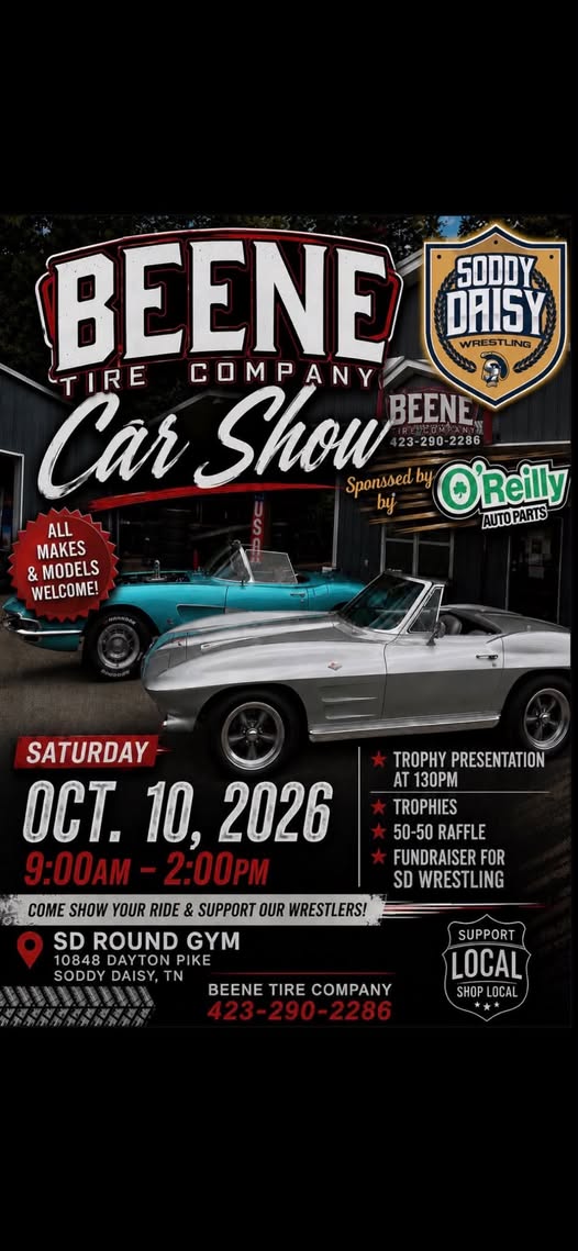 Flyer for Beene Tire Company Car Show