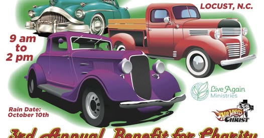 Flyer for 2nd Annual Benefit for Charity Car Show
