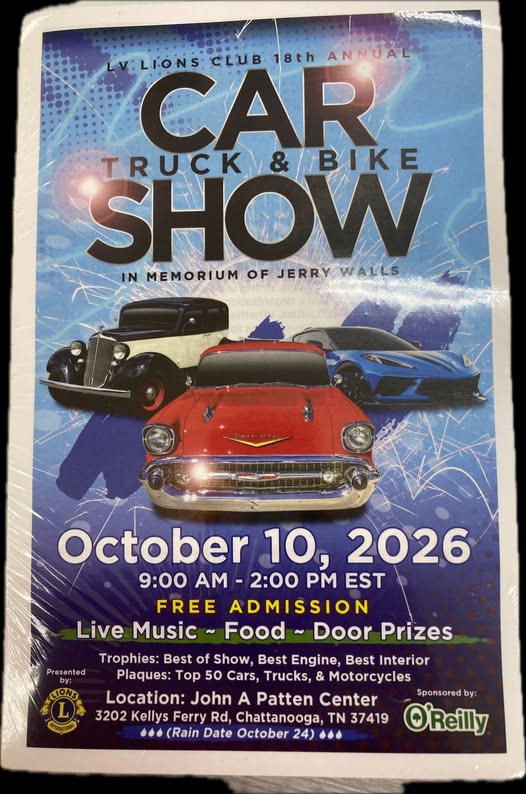 Flyer for LV Lions Club 18th Annual Car Truck & Bike Show
