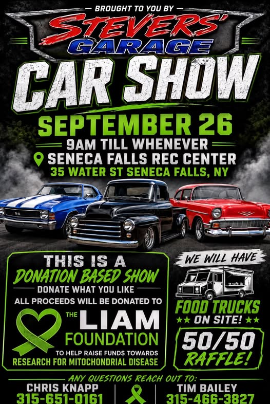 Stevens' Garage Car Show flyer