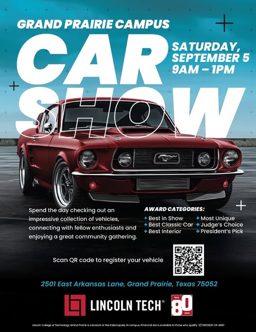 Grand Prairie Campus Car Show flyer