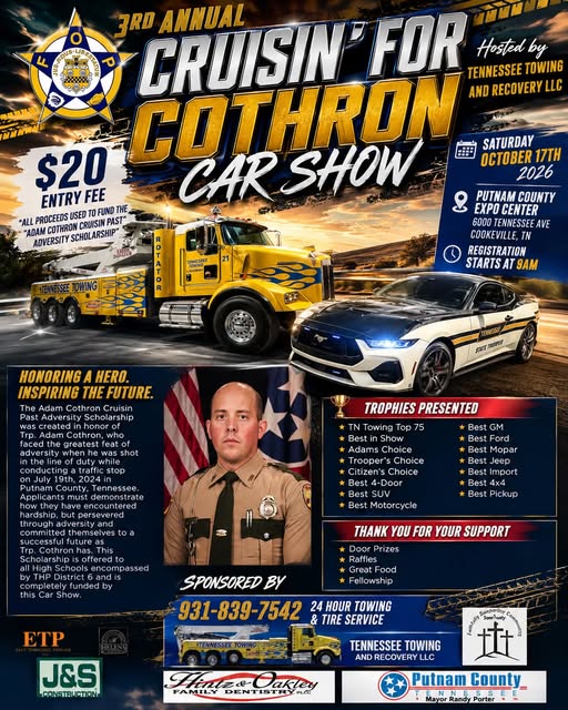 Flyer for 3rd Annual Cruisin' for Cothron Car Show