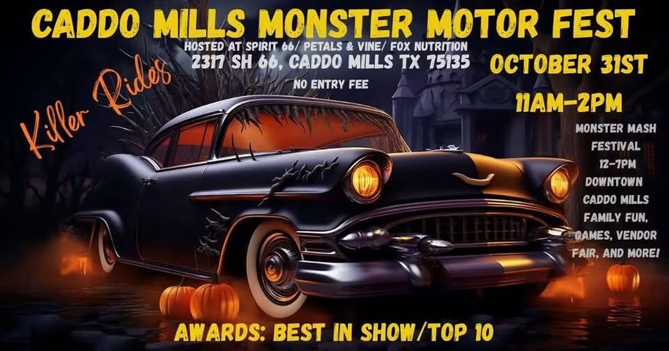 Flyer for Caddo Mills Monster Motor Fest