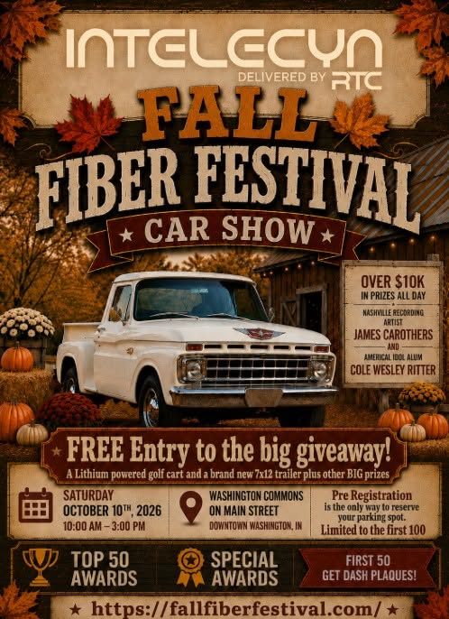 Flyer for Intelecyn Fall Fiber Festival Car Show
