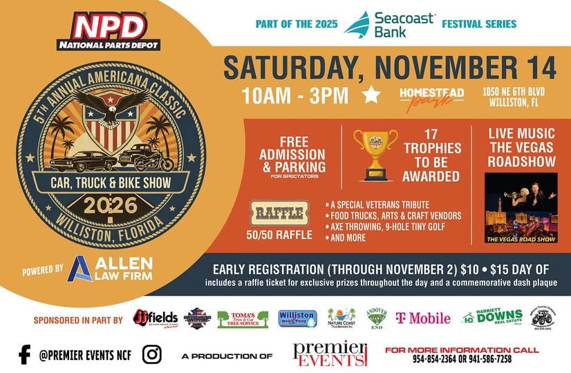 Flyer for 50th Annual Americana Classic Car, Truck & Bike Show