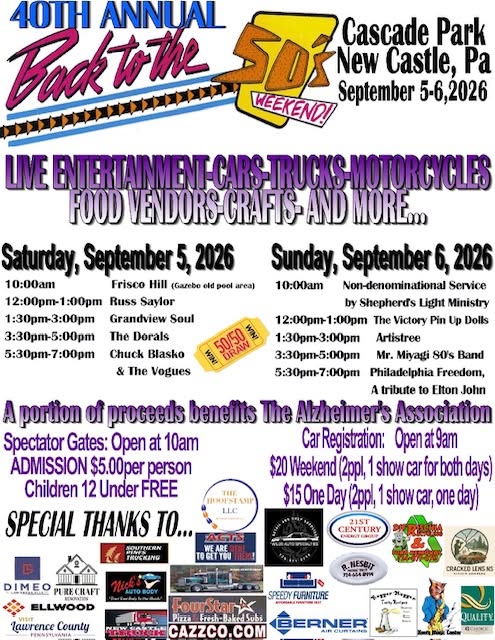 40th Annual Back to the 50s Weekend flyer