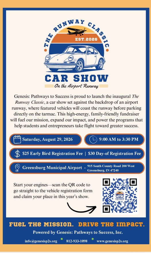 The Runway Classic Car Show flyer