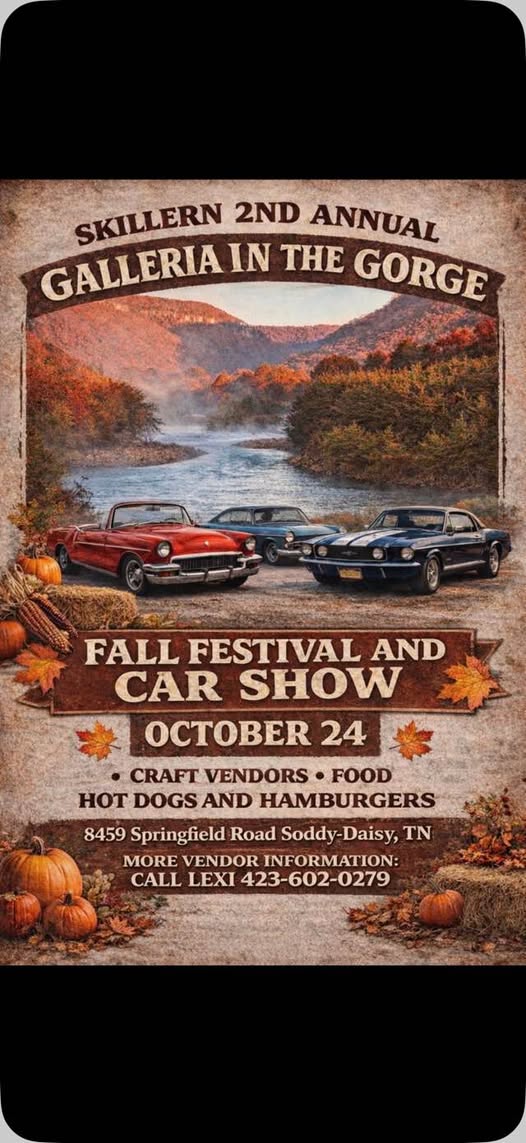 Flyer for Skillern 2nd Annual Galleria in the Gorge Fall Festival and Car Show