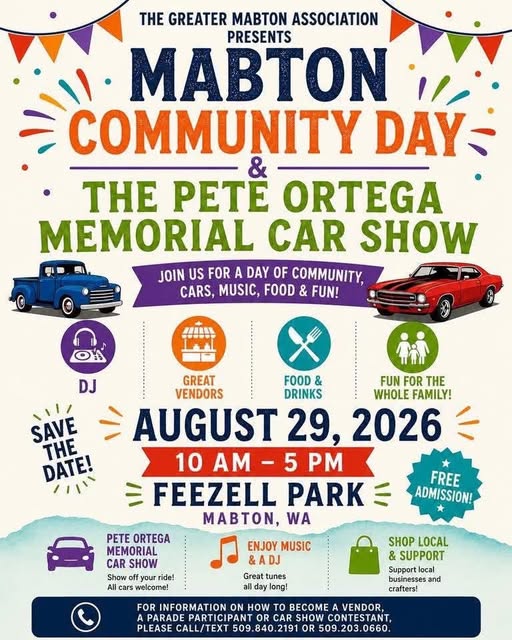 Mabton Community Day & The Pete Ortega Memorial Car Show flyer