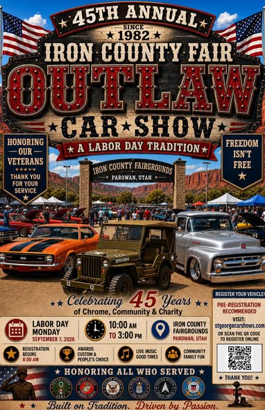 45th Annual Iron County Fair Outlaw Car Show flyer