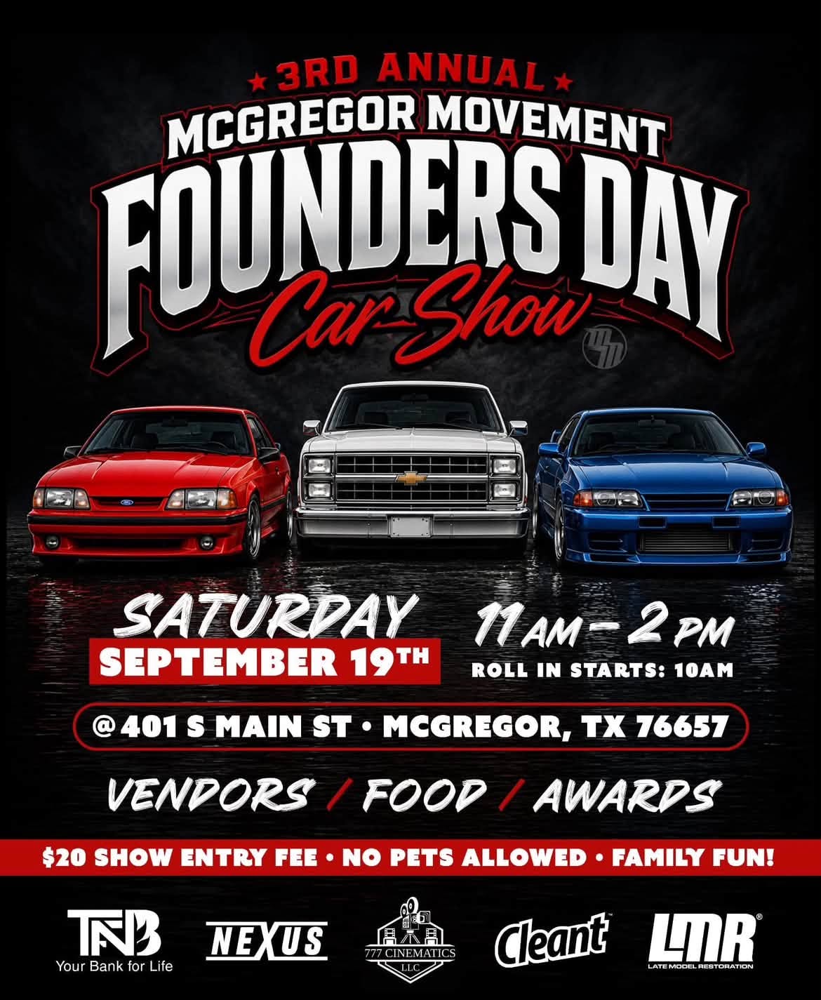 3rd Annual McGregor Movement Founders Day Car Show flyer