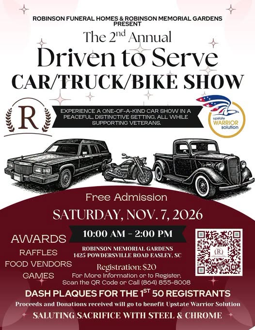 Flyer for The 2nd Annual Driven to Serve Car/Truck/Bike Show