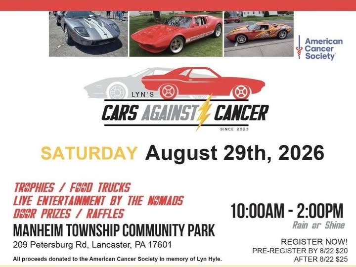 Lyn's Cars Against Cancer flyer