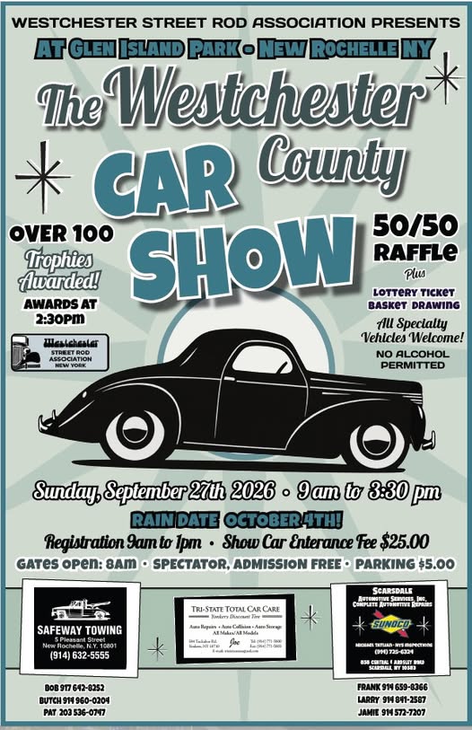 The Westchester County Car Show flyer