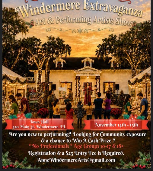 Flyer for Windermere Extravaganza Art & Performing Artists Show