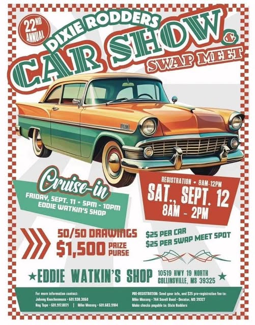 Dixie Rodders Cruise-In flyer