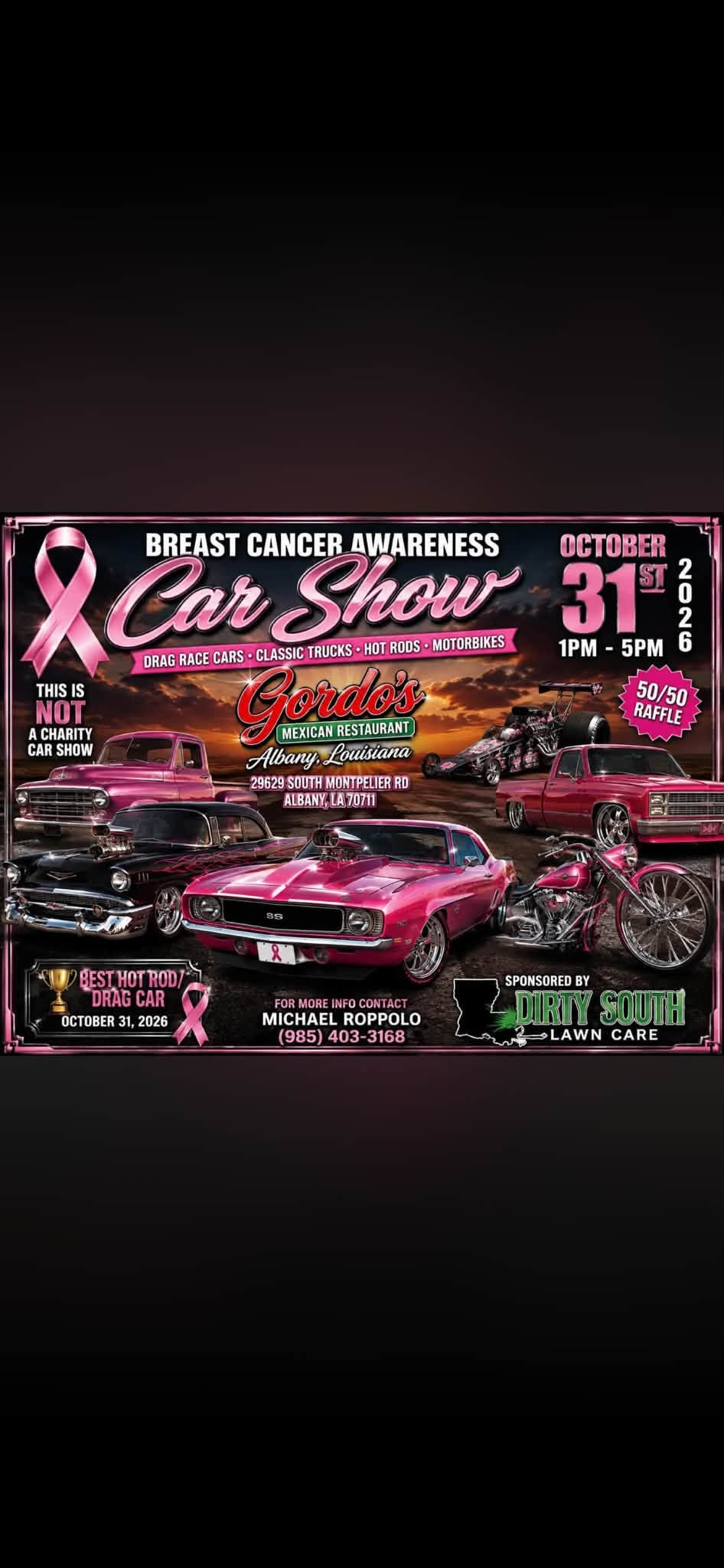 Flyer for Breast Cancer Awareness Car Show
