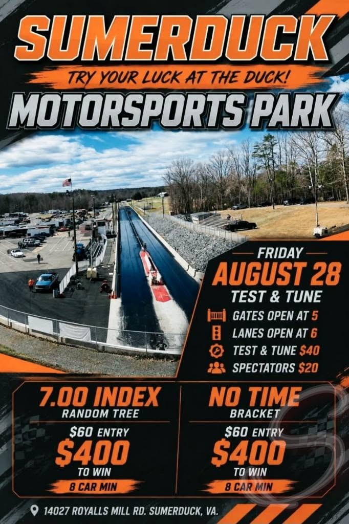 Sumerduck Motorsports Park Test & Tune flyer
