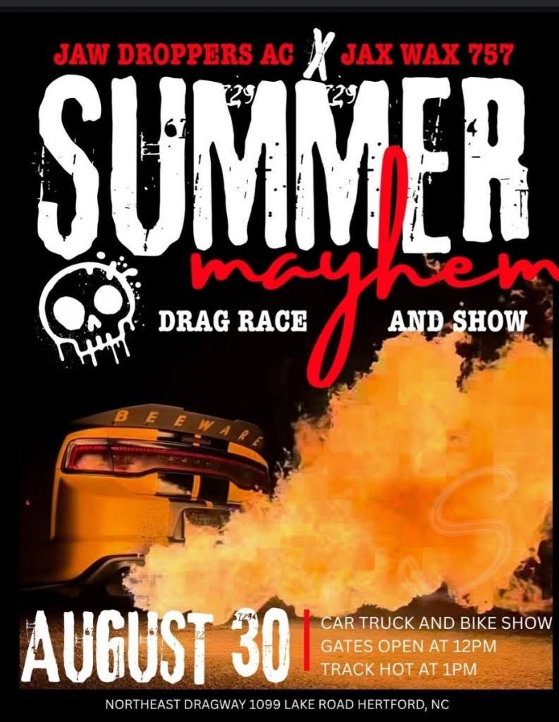 Summer Mayhem Drag Race and Show flyer
